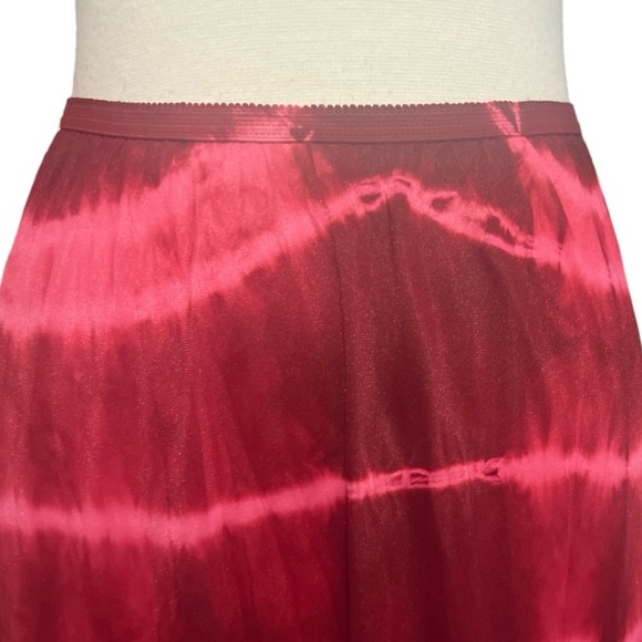1960s 70s Long Half Slip Skirt by Gossard Artemis, Hand Dyed/Tie Dye Pink, OSFM - Picture 3 of 7